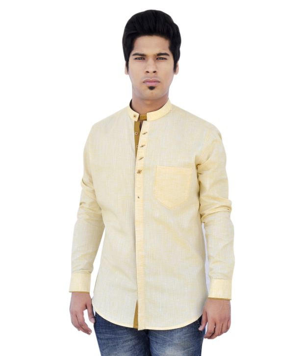 Pollen Shirts Yellow Linen Blend Casuals Shirt - Buy Pollen Shirts ...