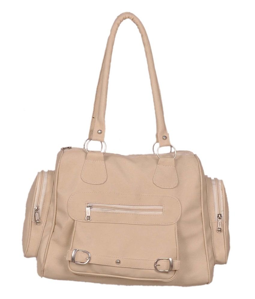 small cream shoulder bag