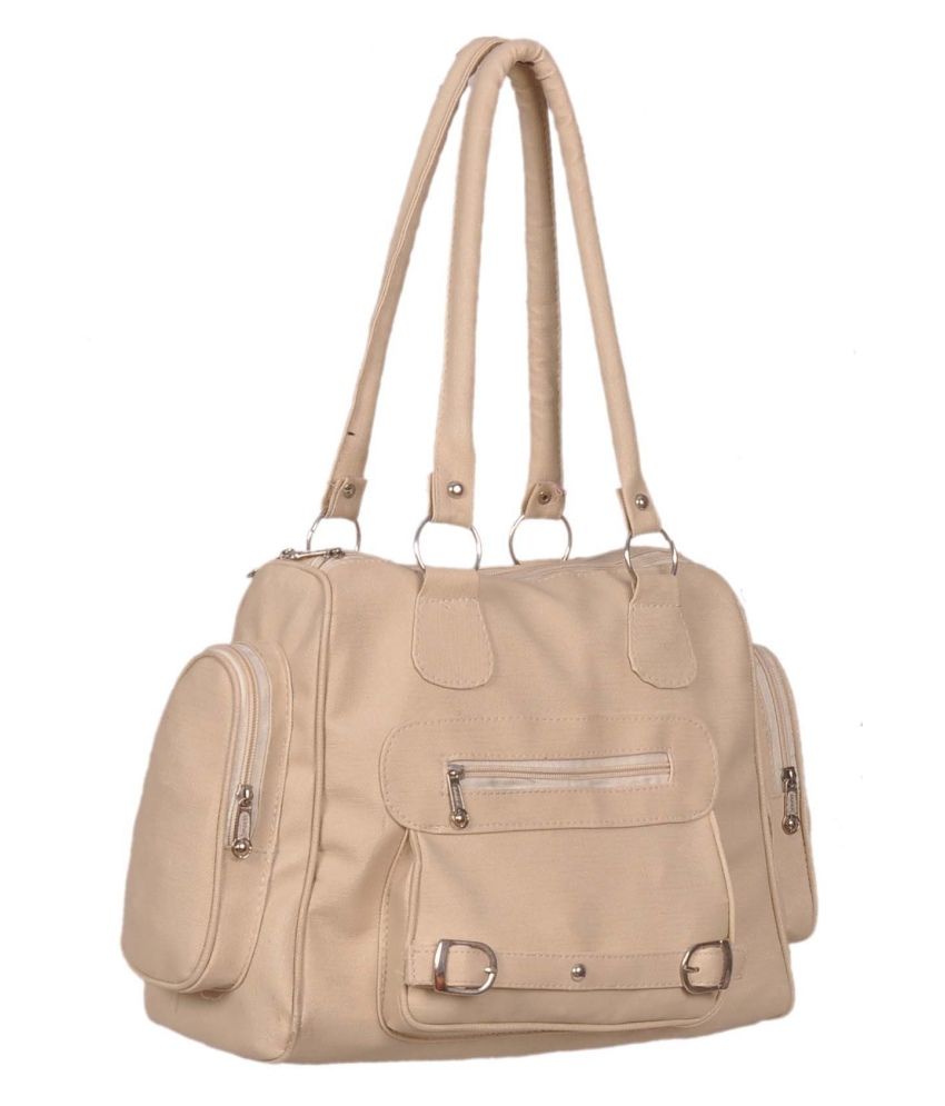 small cream shoulder bag