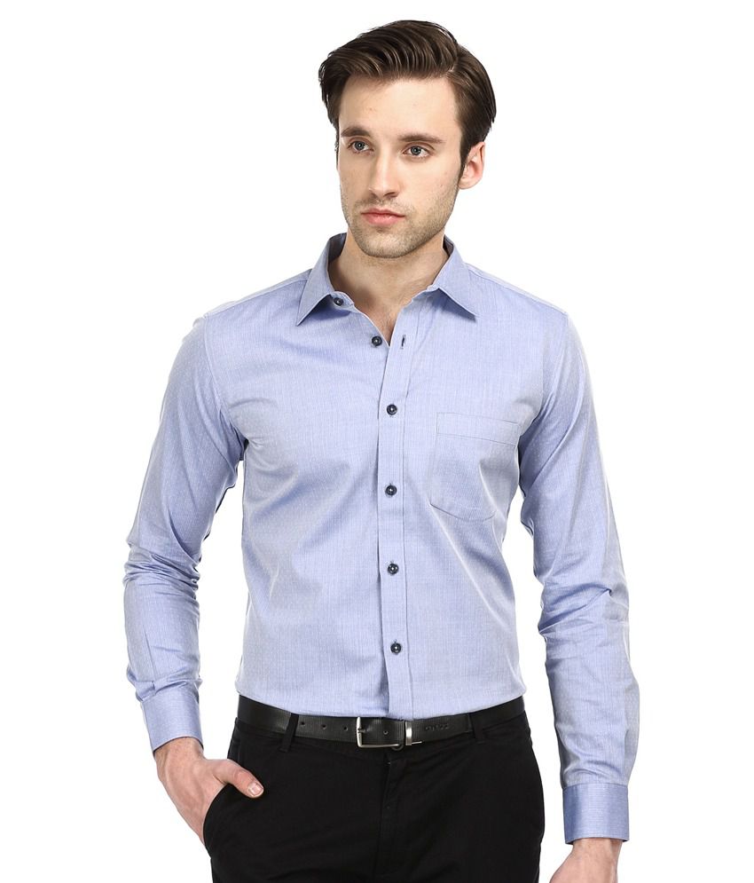 Basics Blue Solids Formal Shirt - Buy Basics Blue Solids Formal Shirt ...