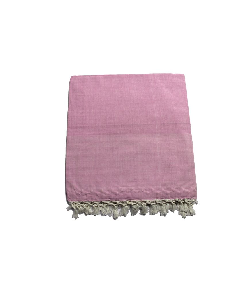 Comfort Pink Cotton Blend Bhagalpuri Shawl - Buy Comfort Pink Cotton ...