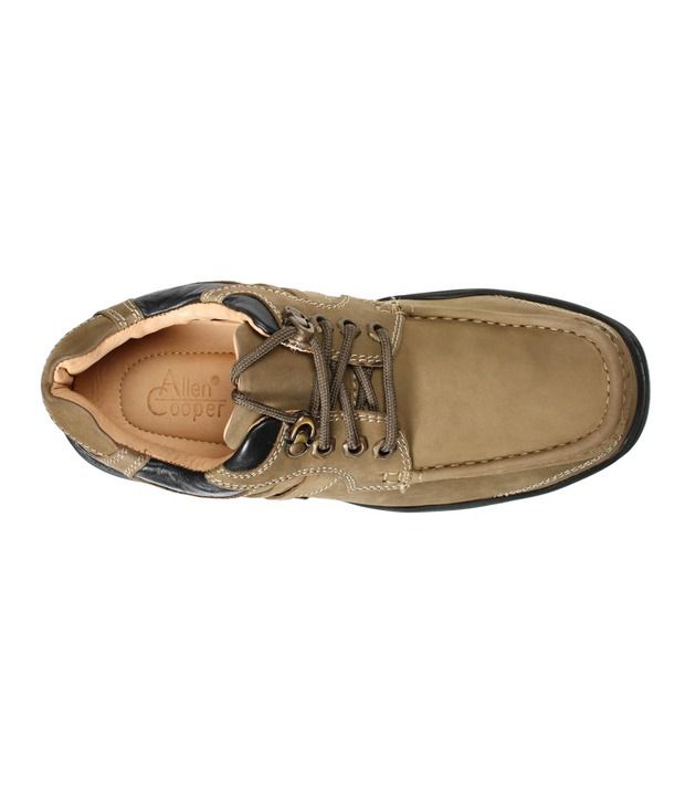 Allen Cooper Brown Leather Casual Shoes 