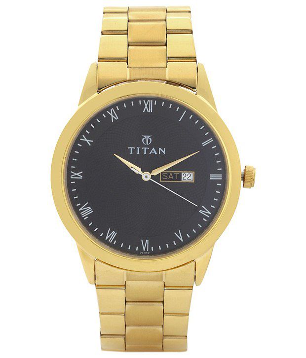 Titan Charismatic Black Wrist Watch For Men Buy Titan Charismatic