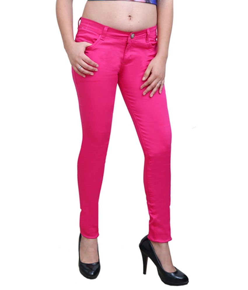 Buy Ganga Pink Cotton Lycra Jeans Online at Best Prices in India - Snapdeal