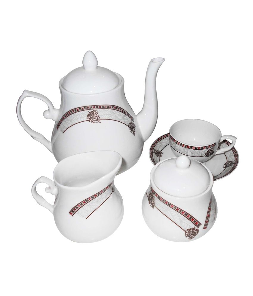 Classique White Bone China Tea Set Of 15 Pcs Buy Online at Best Price