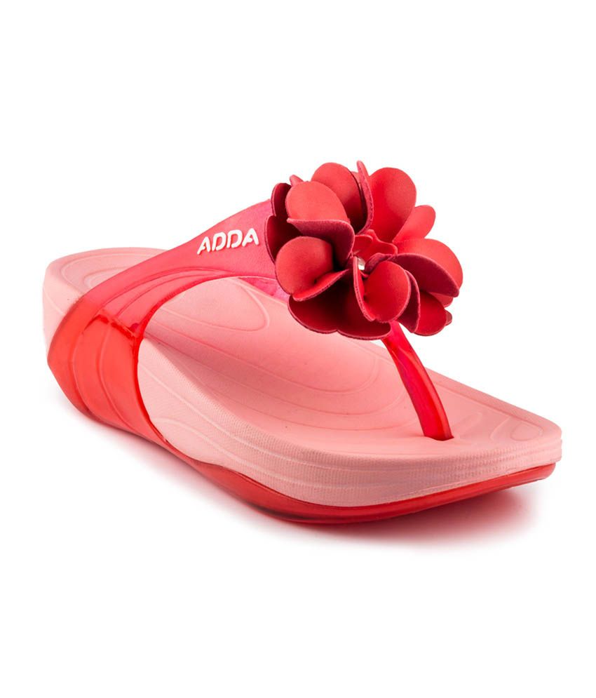 Adda Red Synthetic Slippers Price in 