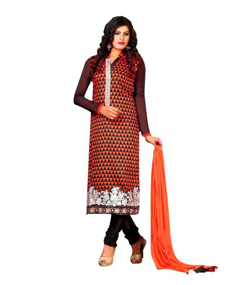 Hind Keshari Fashion Multi Color Art Crepe Unstitched Dress Material ...