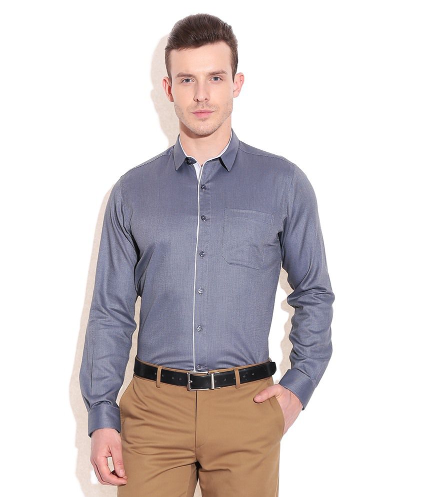Wills Lifestyle Gray Linen Formals Shirt - Buy Wills Lifestyle Gray ...