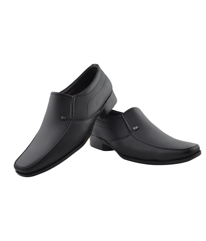 black colour leather shoes