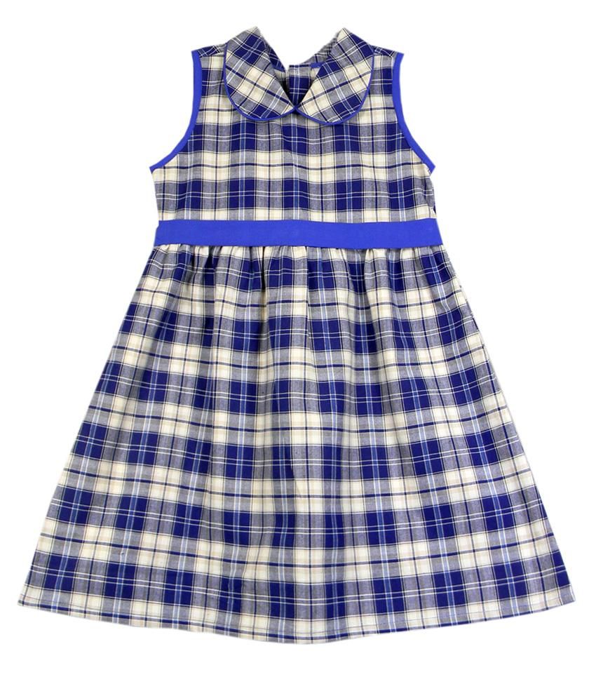 Ssmitn Blue Cotton Sleeveless Casual Wear Frock - Buy Ssmitn Blue ...