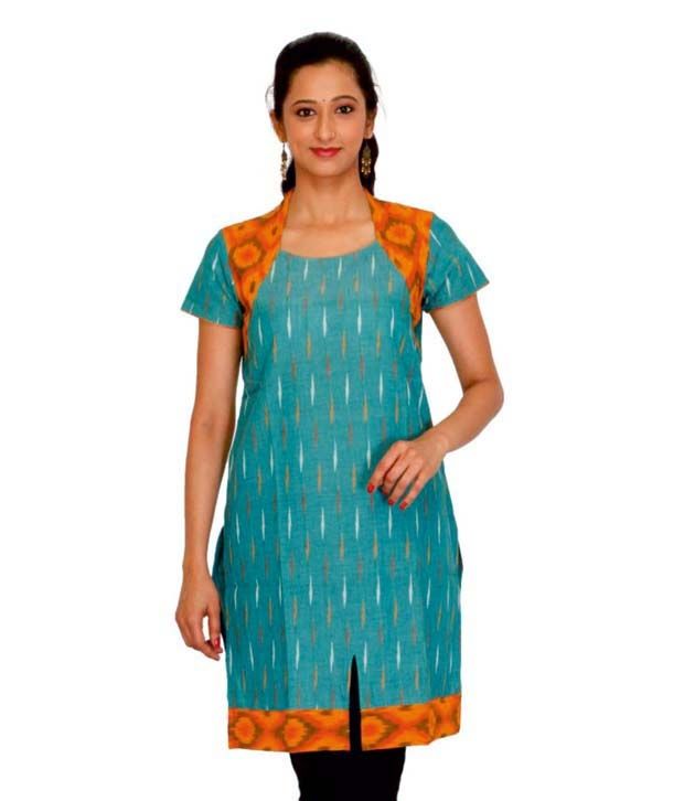 Kapas Turquoise Cotton Pochampally 