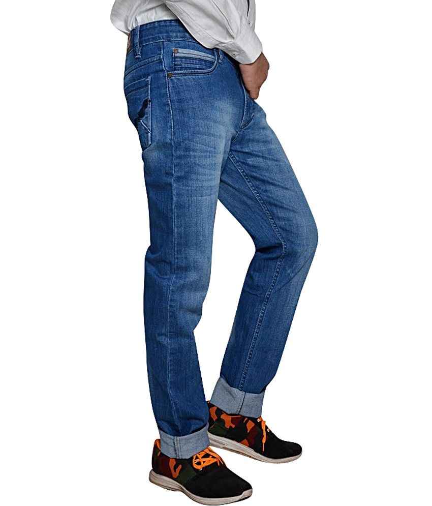 Pointer Blue Cotton Blend Slim Jeans Buy Pointer Blue Cotton Blend Slim Jeans Online at Best