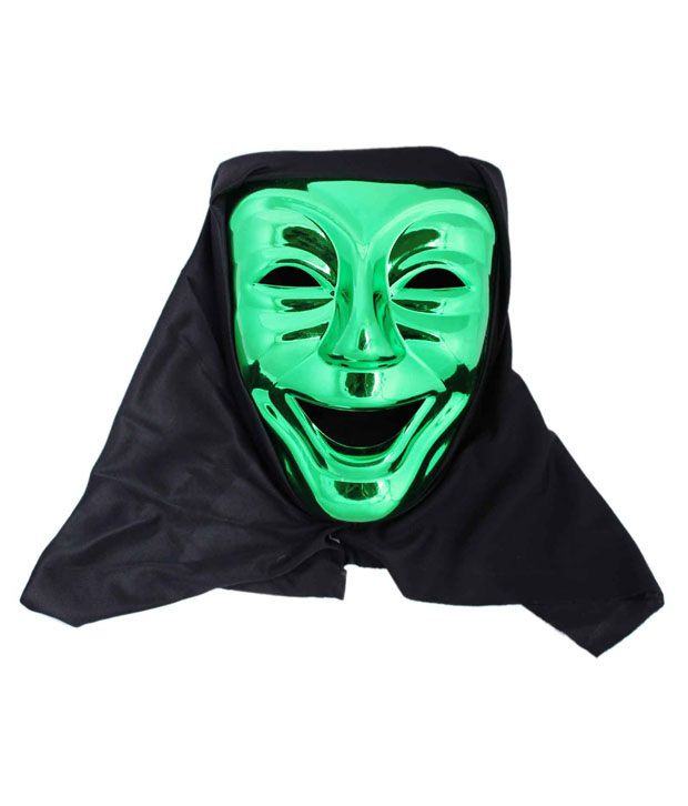 Tootpado 300 Immortal Laughing Mask with Hood - Green - Cosplay Face ...
