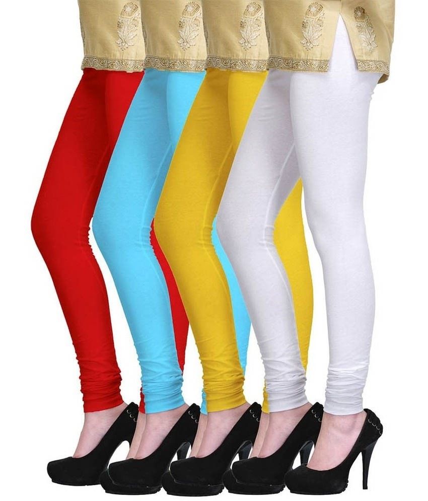 Femme Red Cotton Leggings Combo of 4 Price in India Buy Femme Red