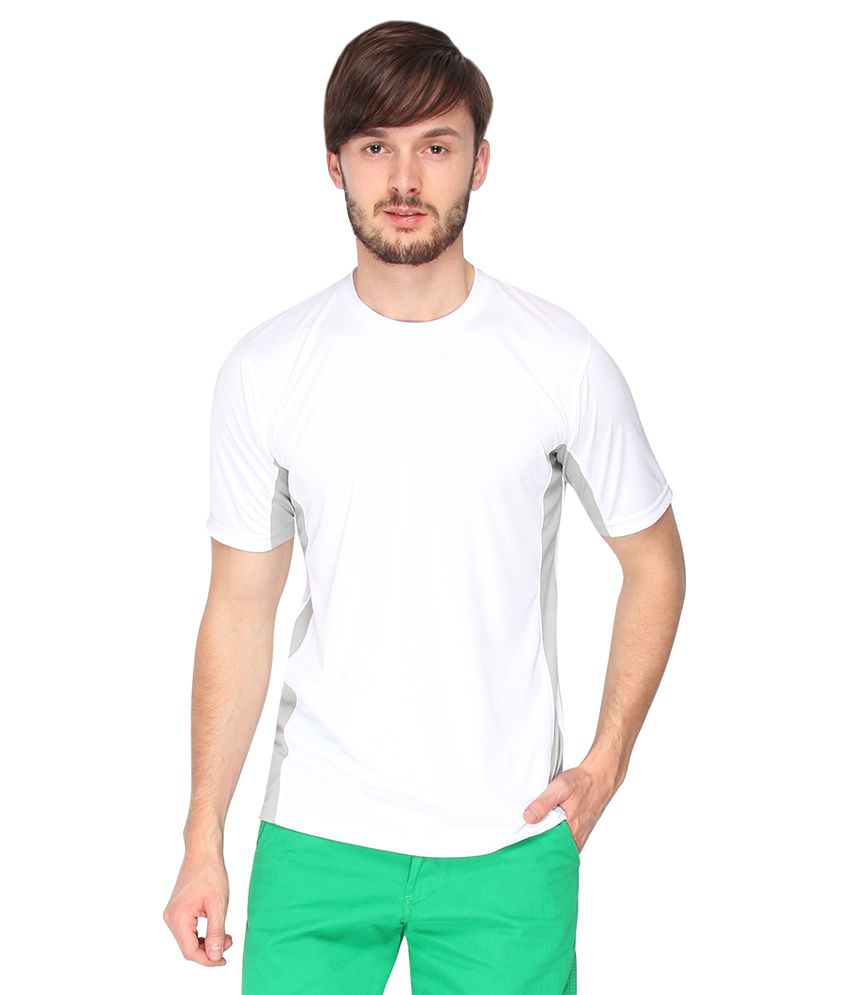 Campus Sutra White Dry Fit Half Sleeve Tshirt - Buy Campus Sutra White ...