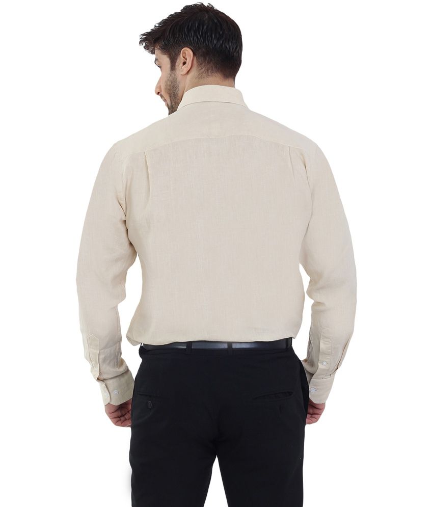 The Stiff Collar Beige Linen Regular Formal Shirt For Men - Buy The ...