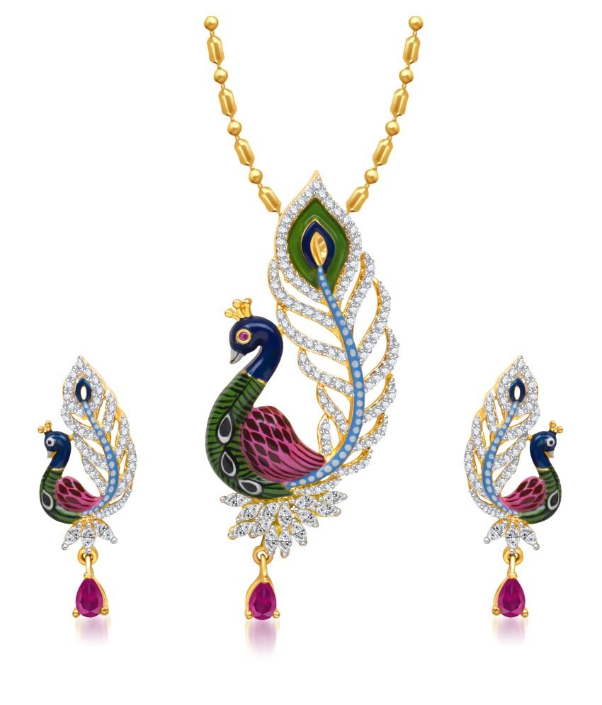VK Jewels Gorgeous Mayur Pendant Set 