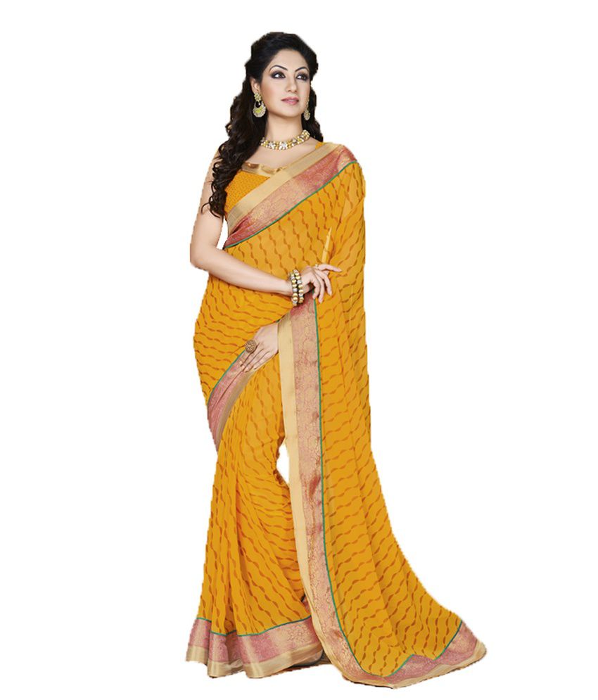 Panchi Sarees Multicoloured Georgette Saree - Buy Panchi Sarees ...