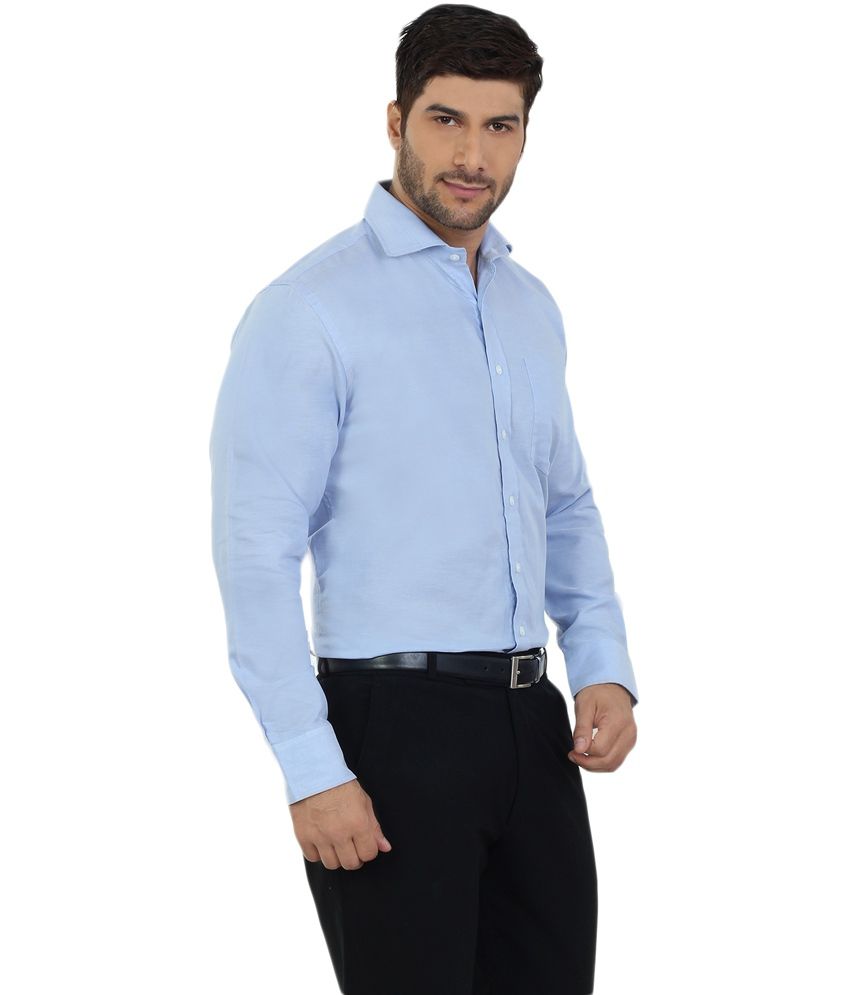 The Stiff Collar Blue Cotton Regular Formal Shirt For Men - Buy The ...