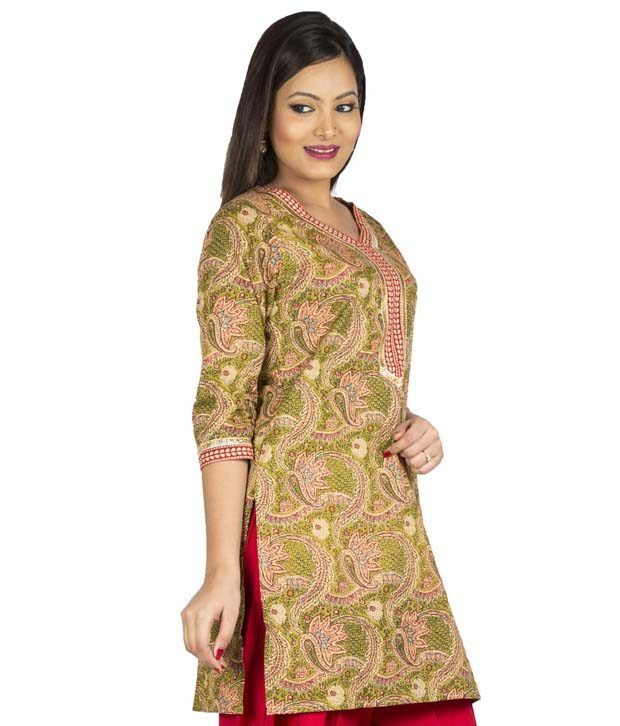 mehendi colour kurti