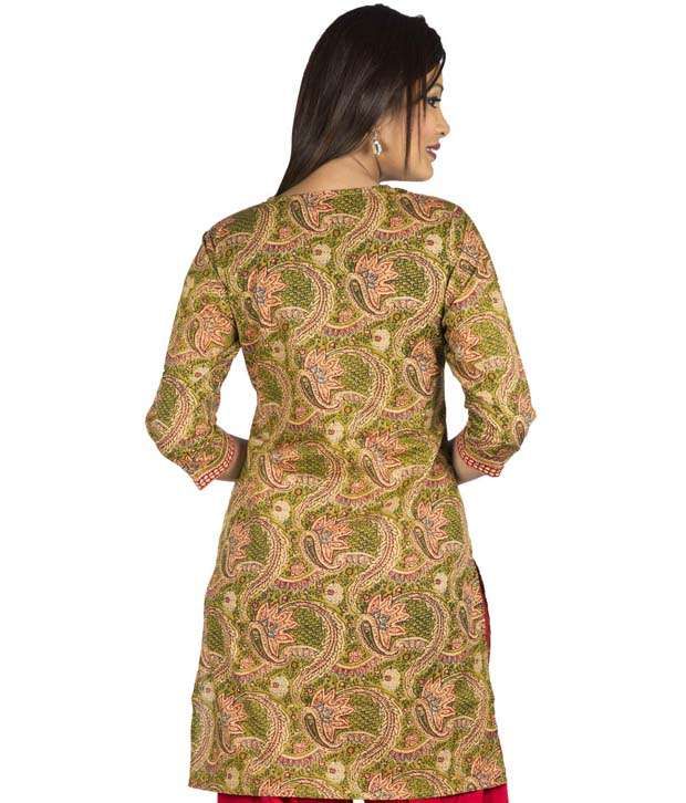 mehendi colour kurti