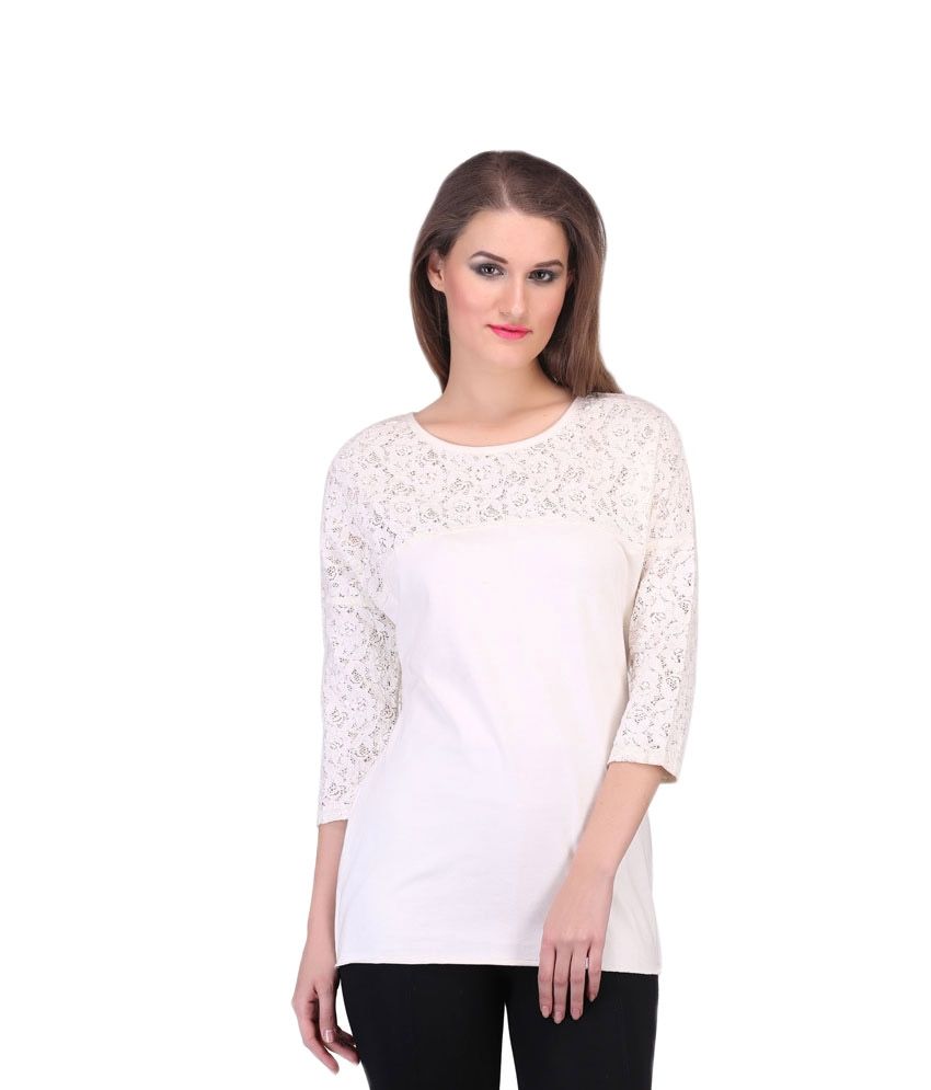     			Rute White Cotton Tops