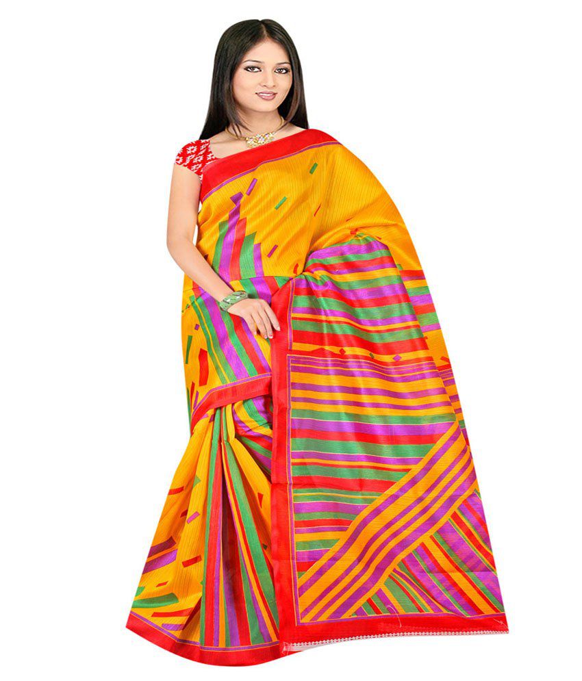 Geeta Devi Rajdev Mehta Multi Color Bhagalpuri Silk Saree - Buy Geeta ...