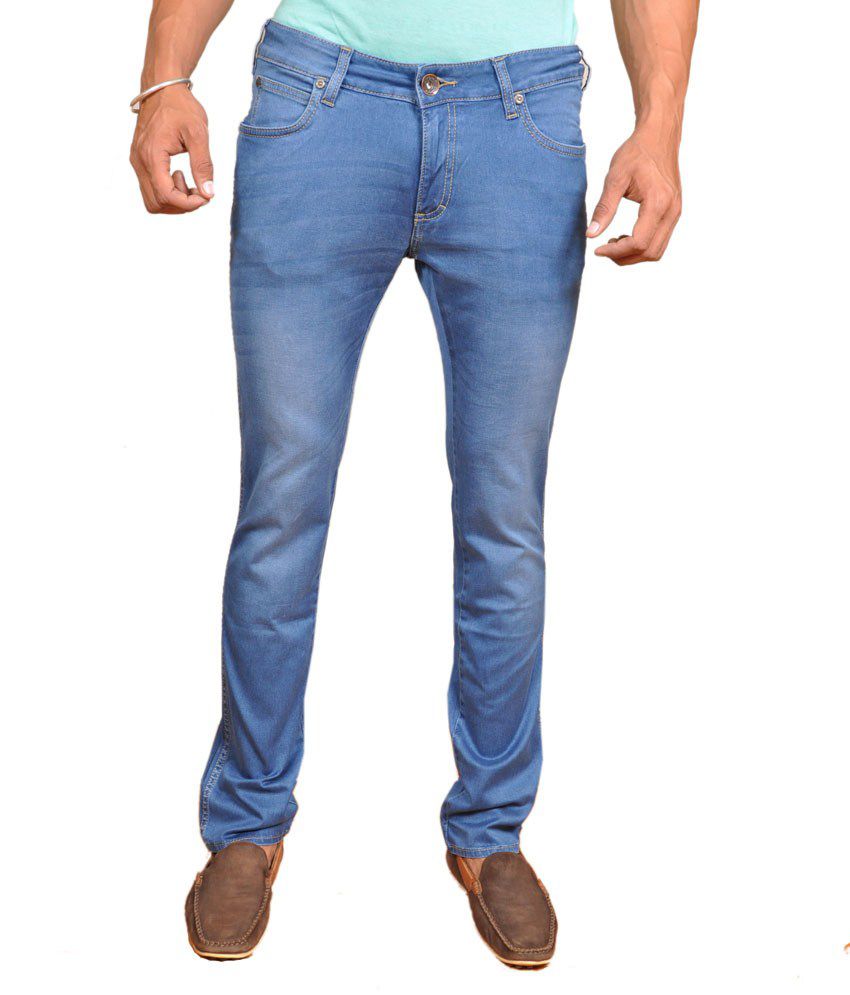 Wrangler Skinny Fit Lycra Washed Jeans Light Blue Color for Men - Buy ...