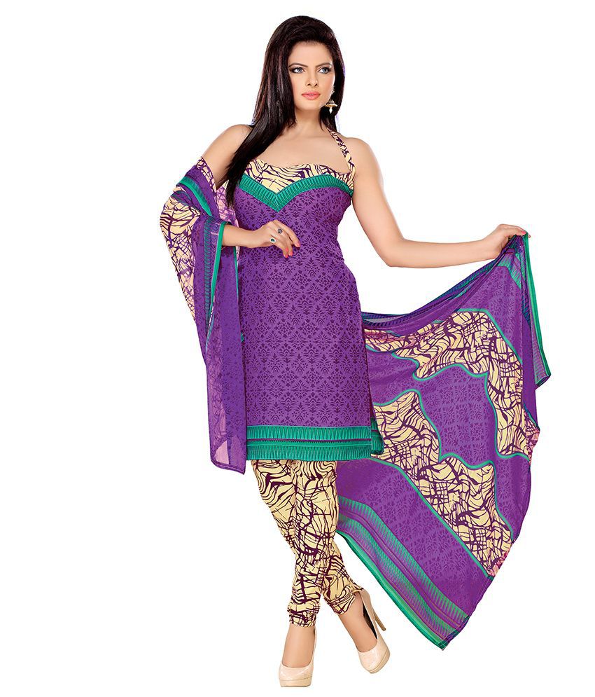 We Desi Purple Cotton Unstitched Dress Material Buy We Desi Purple Cotton Unstitched Dress