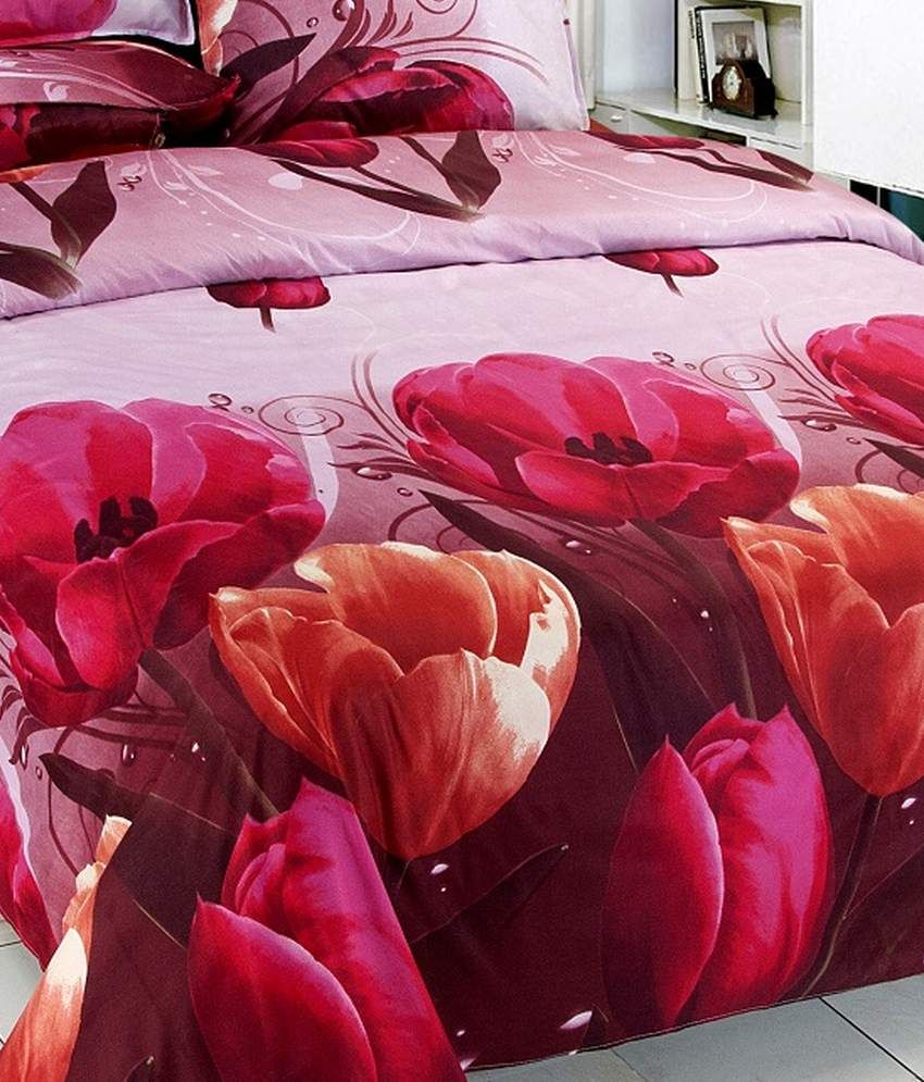 Vertex Floral Bed Sheet With Freebies(2 pillow covers) Buy Vertex