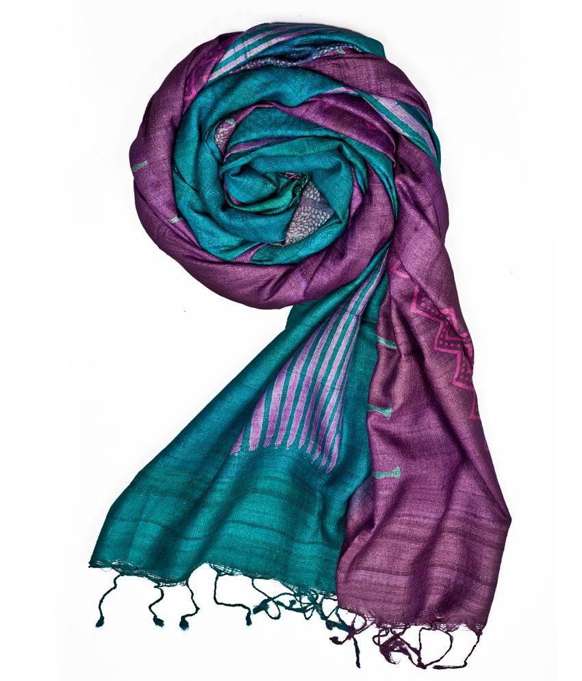 Dupatta Bazaar Multi Color Silk Printed Dupata Price in India - Buy ...