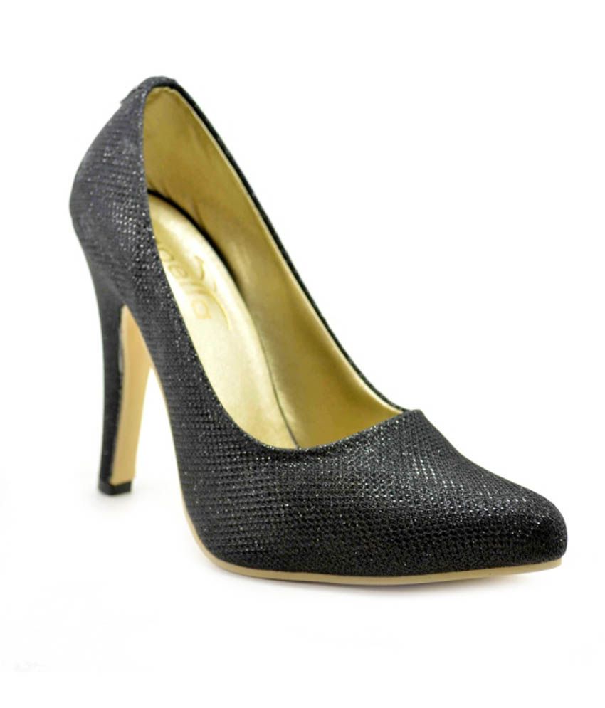 Capella Black Sequence Medium Heel Stiletto Price in India- Buy Capella ...