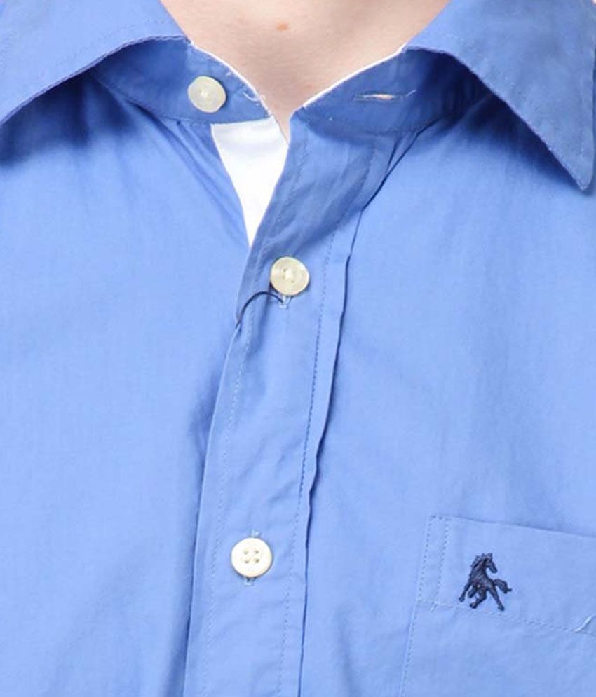 Z3 Blue Solid Cotton Full Sleeves Shirt - Buy Z3 Blue Solid Cotton Full ...