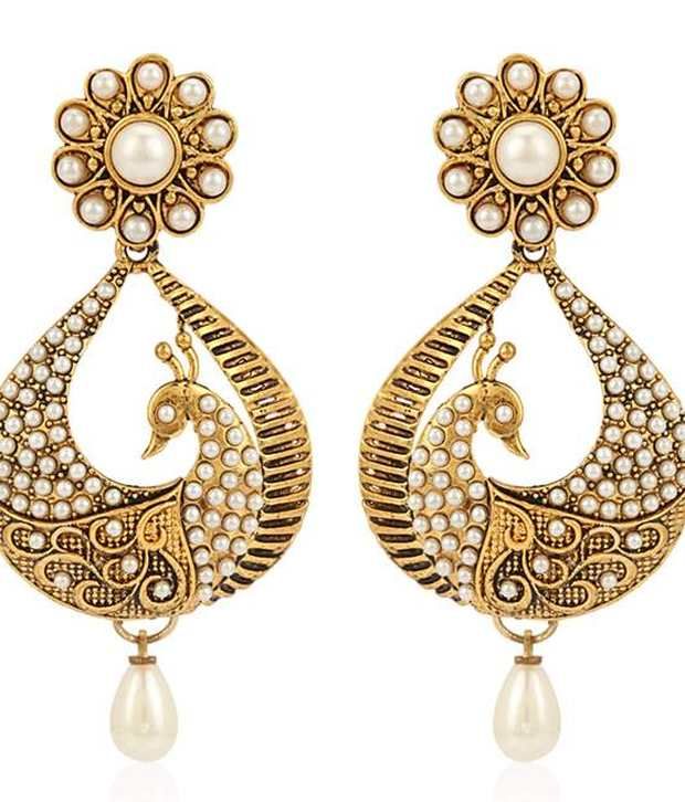 Myra Gold Alloy Hangings Earrings - Buy Myra Gold Alloy Hangings Earrings Online at Best Prices ...