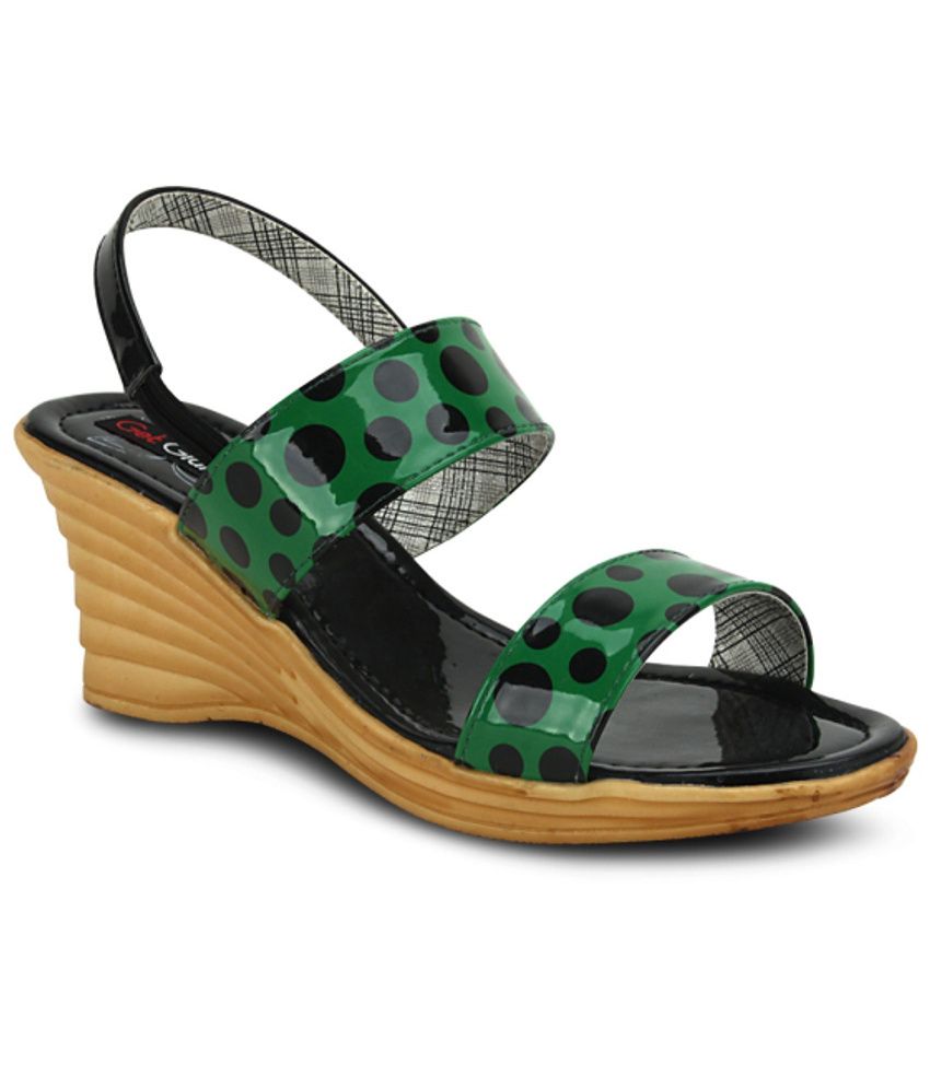 bright green heeled sandals