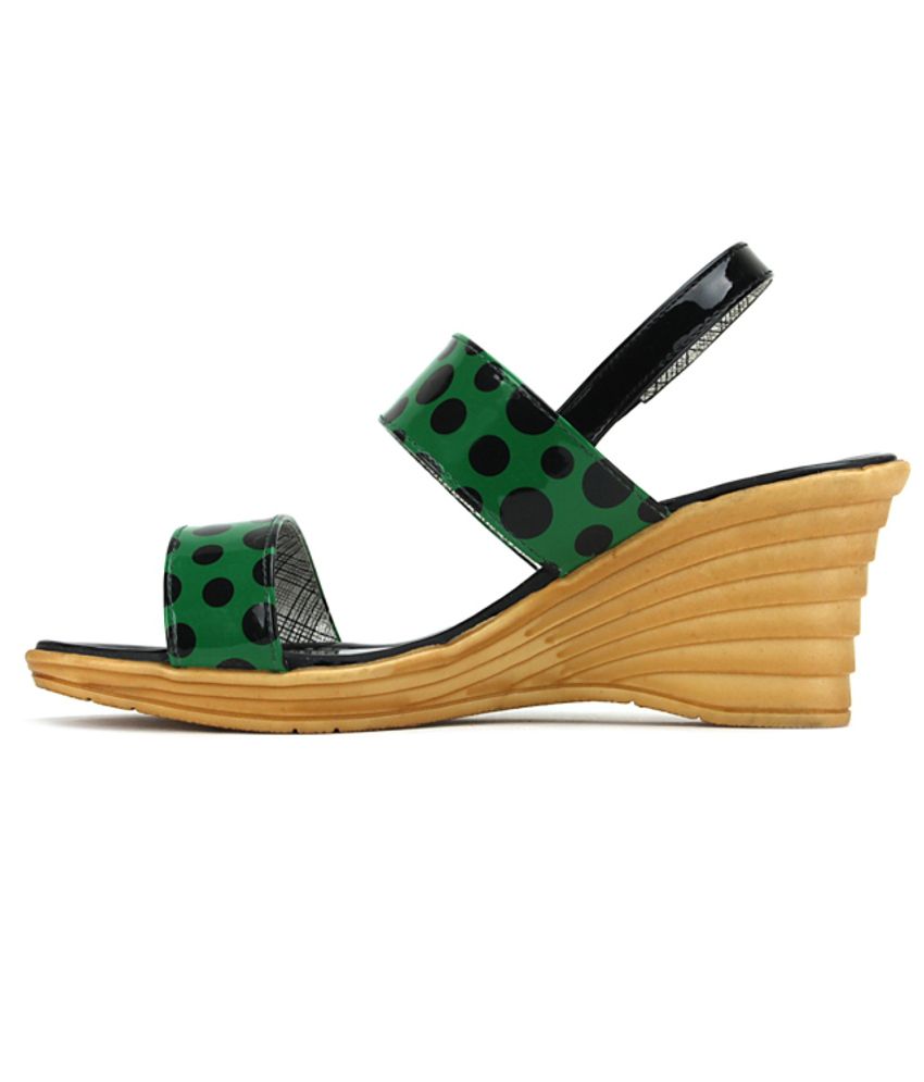 Get Glamr Gorgeous Green Heeled Sandals Price in India- Buy Get Glamr Gorgeous Green Heeled 