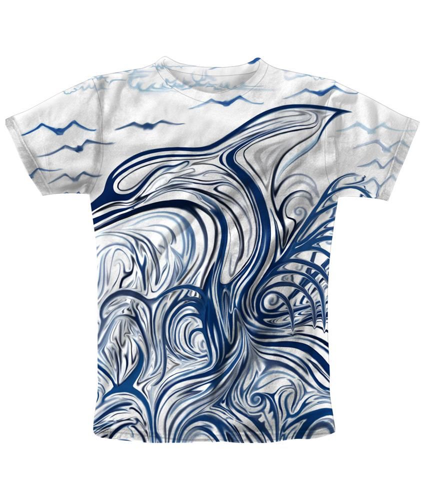 Freecultr White & Blue Colour Mix Printed T Shirt - Freecultr Express White & Blue Colour Mix Shirt Online at Low Price - Snapdeal.com