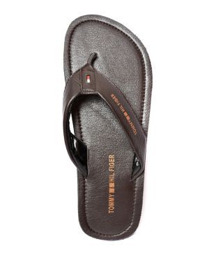 Tommy Hilfiger Brown Slippers Price in 