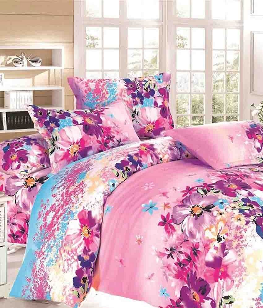 BedLine Home Perfect Melody Heavy Cotton Satin 2 Single Bed Sheets With