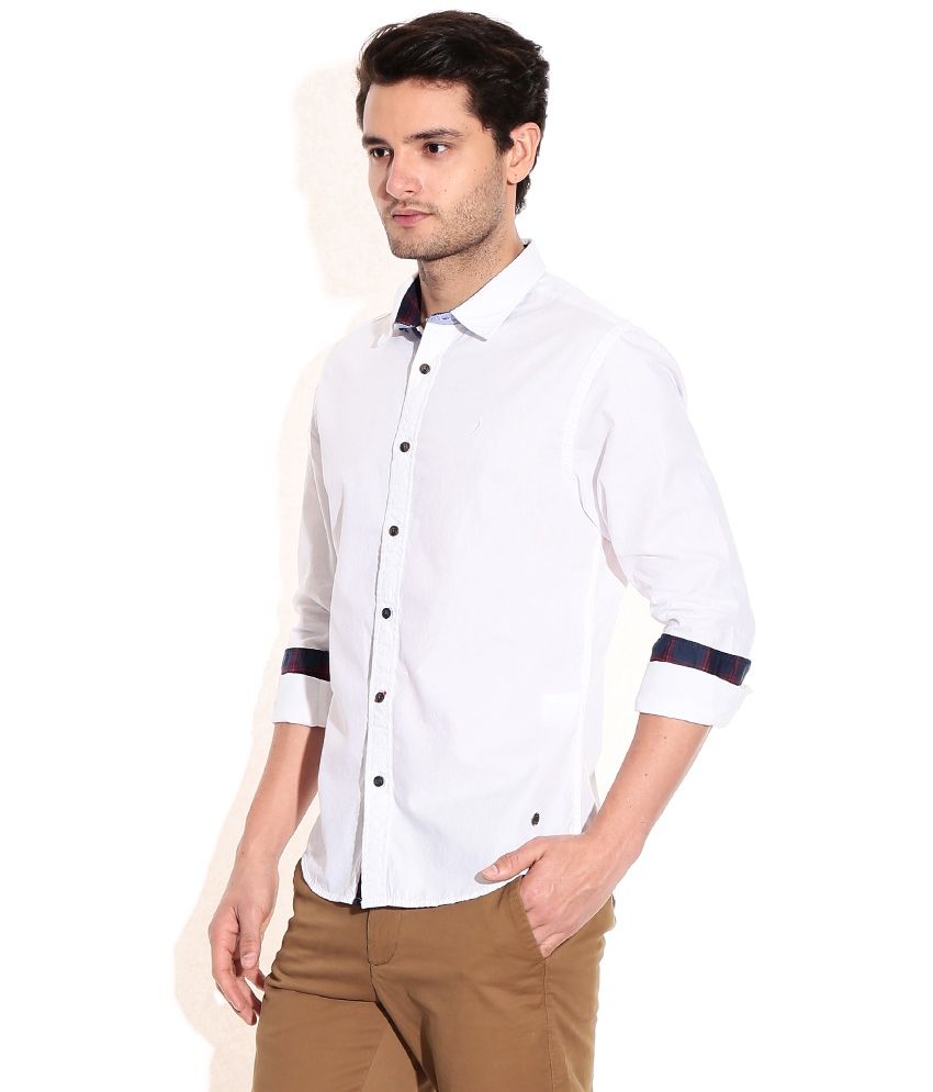 indian terrain white linen shirts