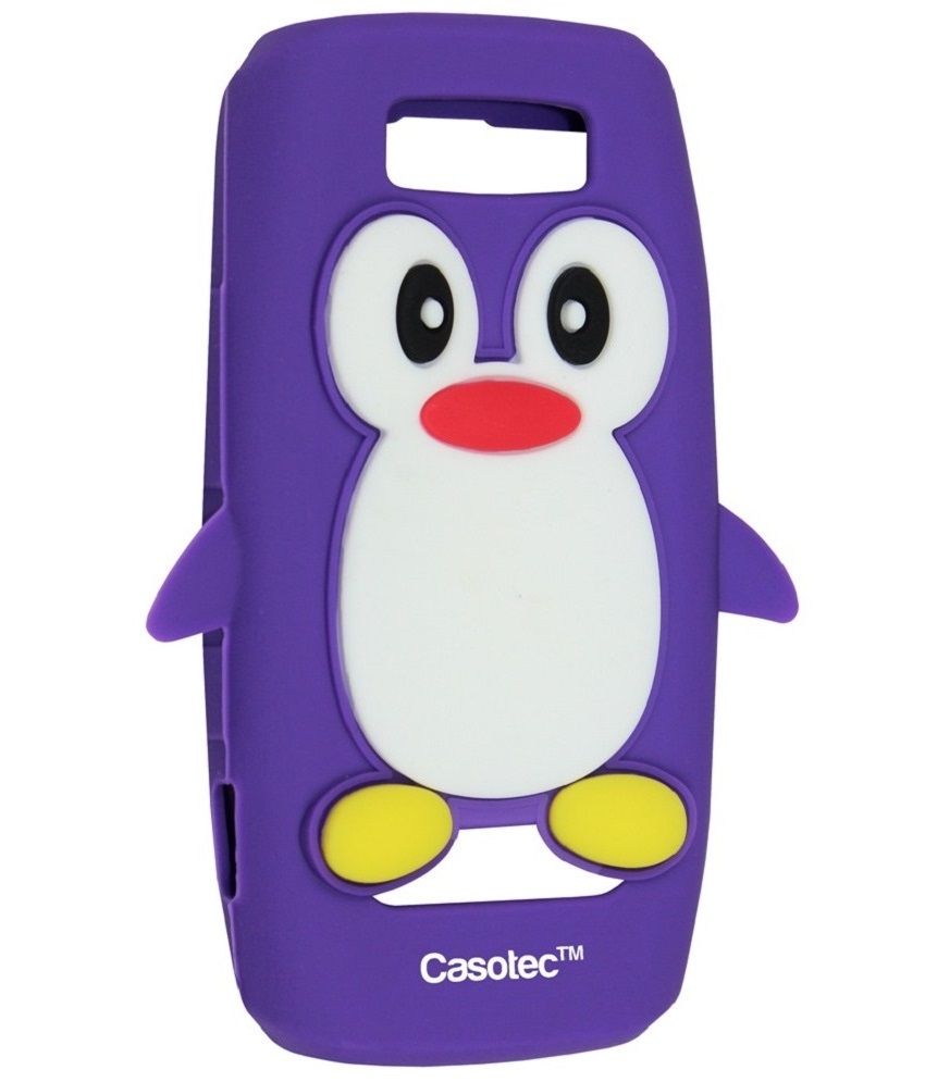 Casotec Silicone Back Case Cover for Nokia Asha 305 / 306 Purple