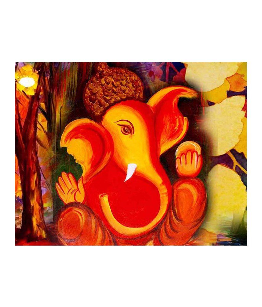 meSleep Ganesha Digital Canvas Painting Buy meSleep Ganesha Digital Canvas Painting at Best
