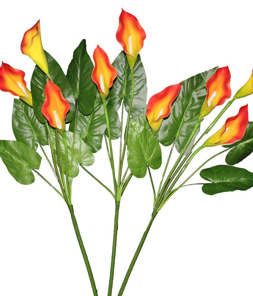 Pollination Shaded Orange Calalily Artificial Flowers set Of 3 Buy