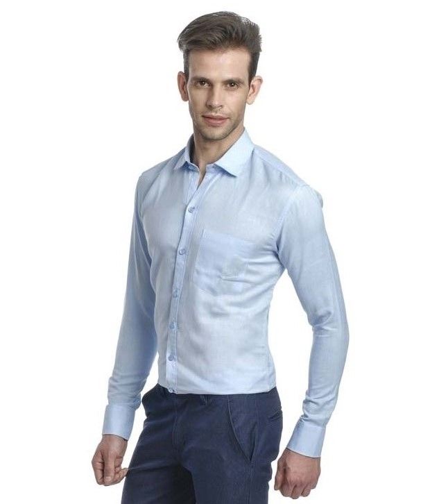 sky blue party wear shirt