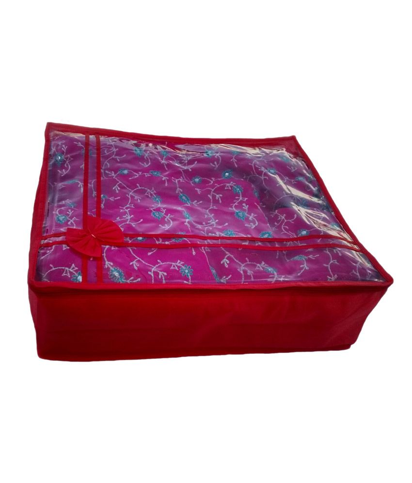 Indi bargain Non Woven Transparent Designer Multi Saree cover (5-10 Sarees Capacity)