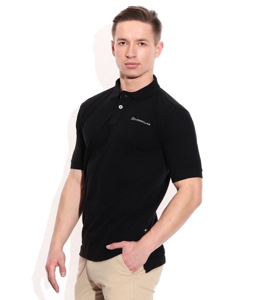 Kkr Yarns And Fabrics Black Cotton Blend V-Neck Half Sleeves T-Shirt - Buy Kkr Yarns And Fabrics 