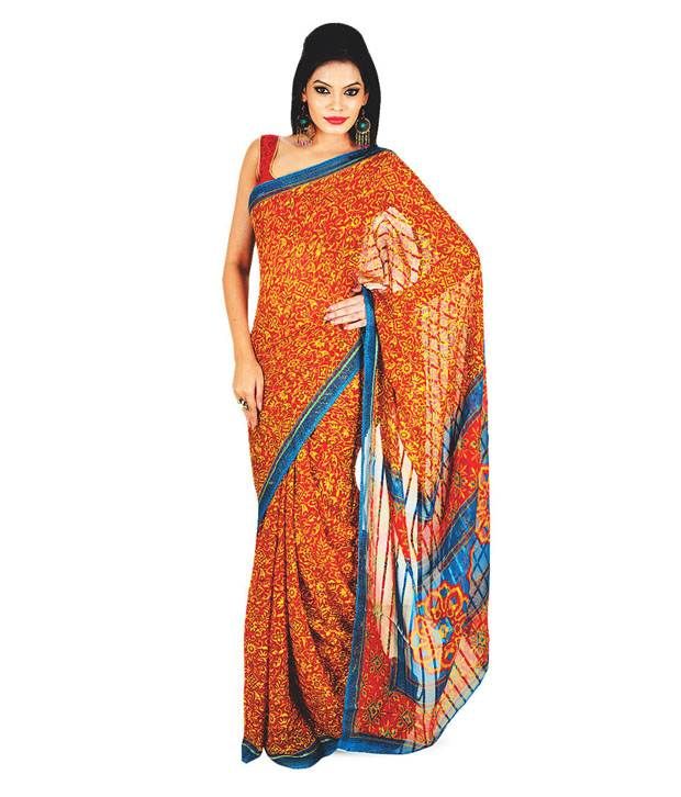 red and white striped saree online