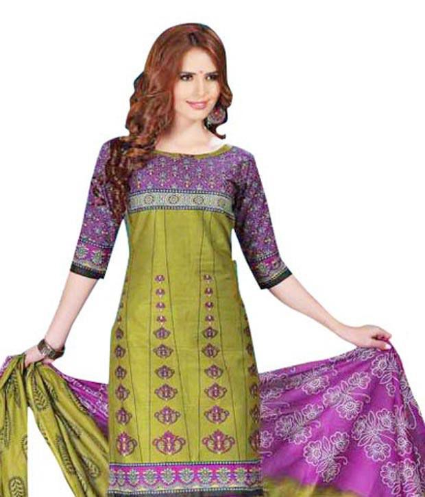 Laxmi Fashion Multi Color Cotton Unstitched Dress Material - Buy Laxmi ...