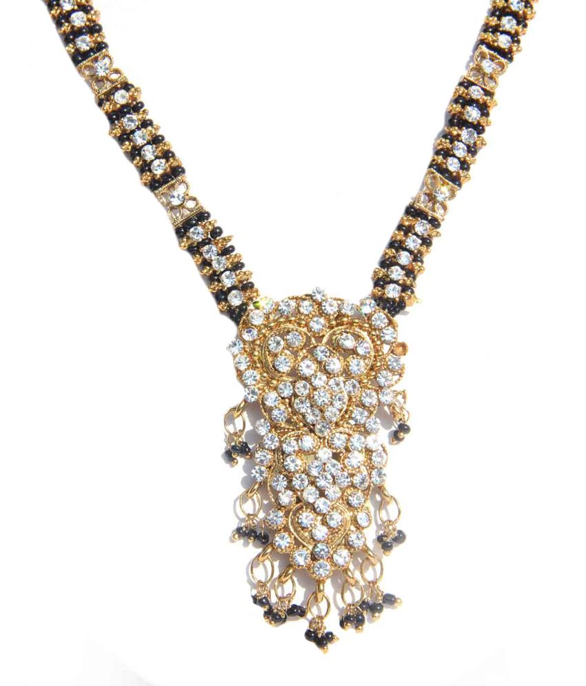 Uni Fashion Fair Ethnic Gold Plated Black Beaded Chain Mangalsutra Buy