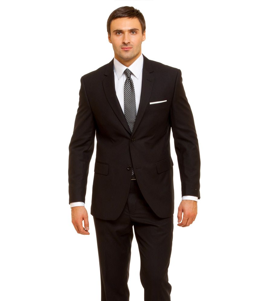 Siyaram's Black Poly Blend Formal Unstitched Suit - Buy Siyaram's Black ...